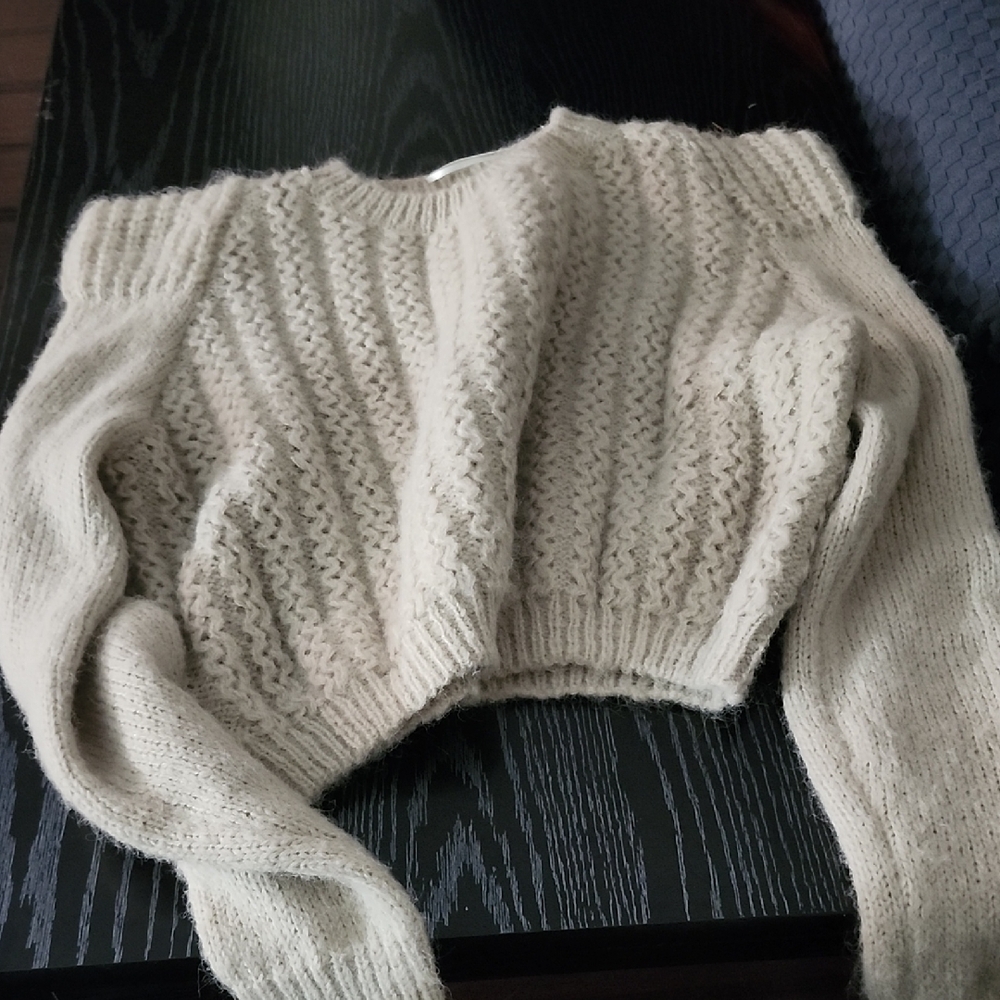 HYFVE Off-the-Shoulder Cream Sweater